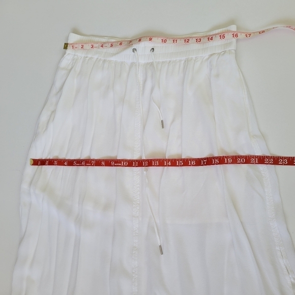 Helmut Lang Optic White‎ Gaze Crepe Skirt Sheer Minimal Midi Large - Picture 11 of 13
